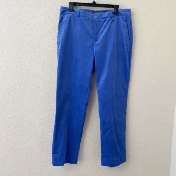 NWT Banana Republic Corduroy Pants Size 12 Blue Ryan Slim Fit Straight Leg - Picture 1 of 6